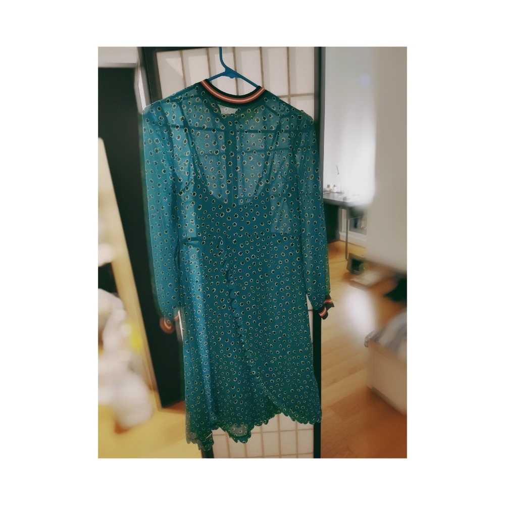 Ted Baker Green Dotted Wrap Dress